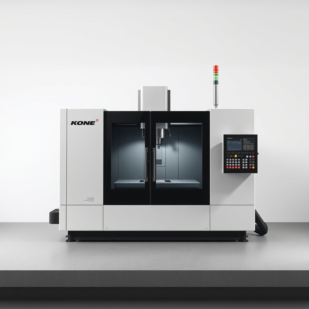 <Kone MonoSpace makine dairesiz bir asansörün yıllık bakım sırasında teknisyen tarafından