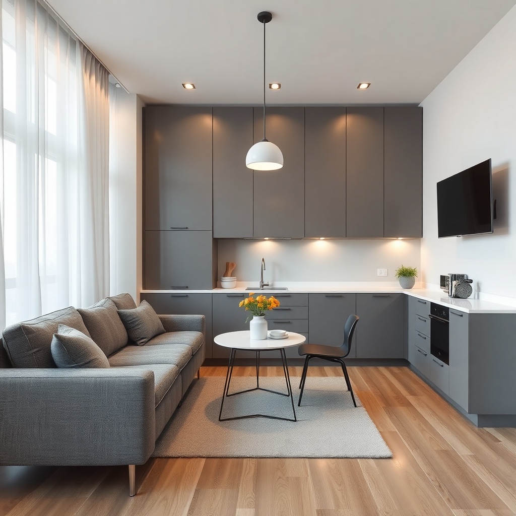 Modern bir apartman içinde Kone MonoSpace asansörü; temiz çizgiler
